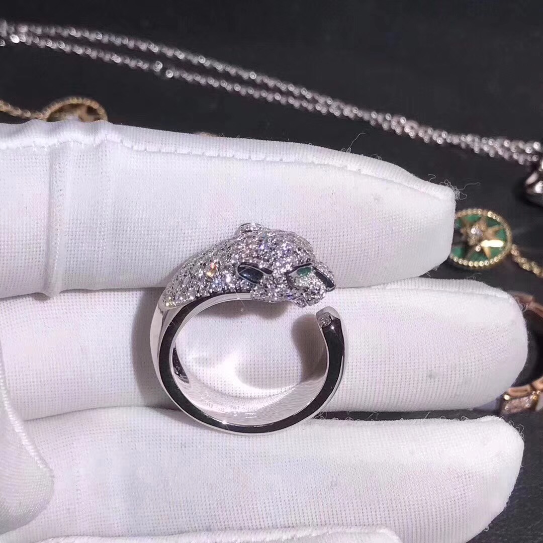 Cartier 18k White Gold with 137 Diamonds Panthere de Cartier Ring N4224900