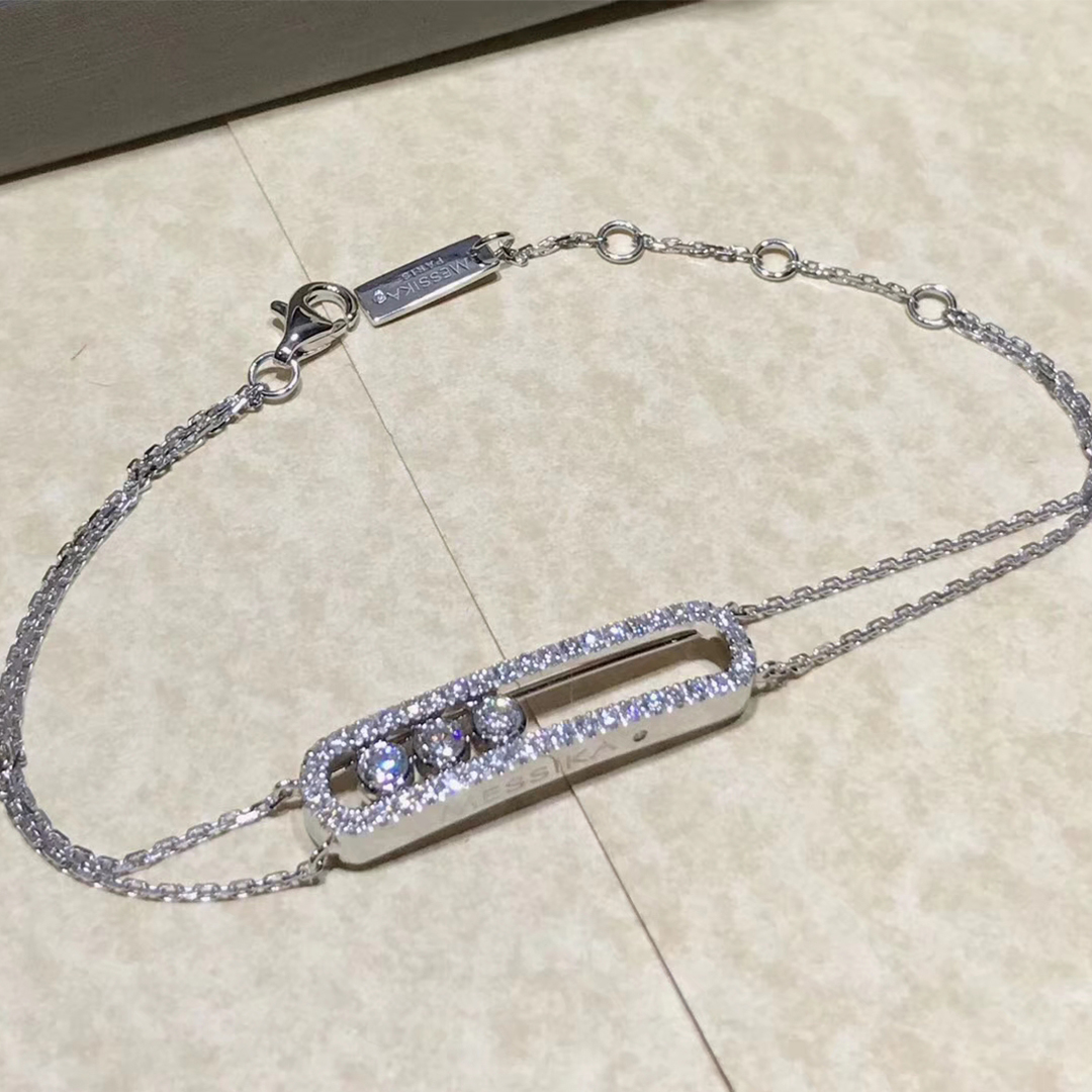 Messika 18K White Gold Move Classic Pave Diamond Bracelet