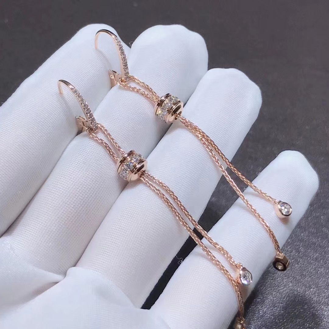 Piaget 18K Rose Gold With 40 Diamonds 0.97ct Possession Earrings G38PZ300