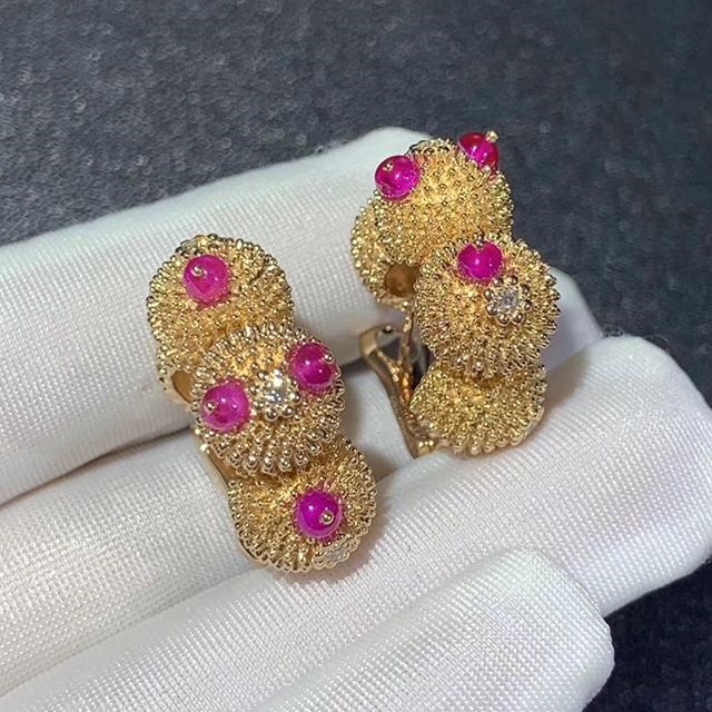 Cartier 18K Pink Gold and Spinel Cactus de Cartier Earrings N8515099