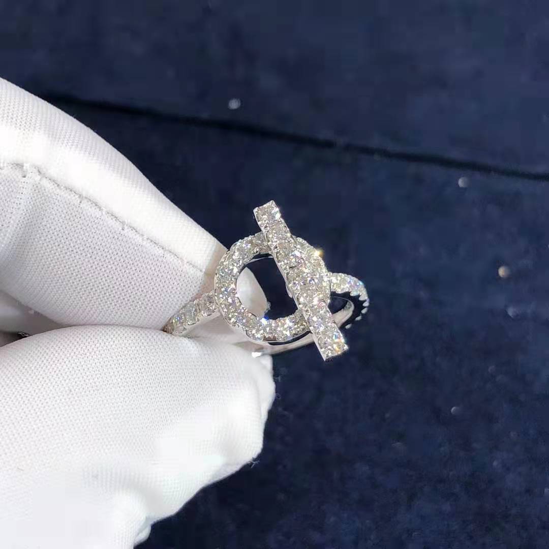 Hermes Finesse Diamond 18K White Gold Ring